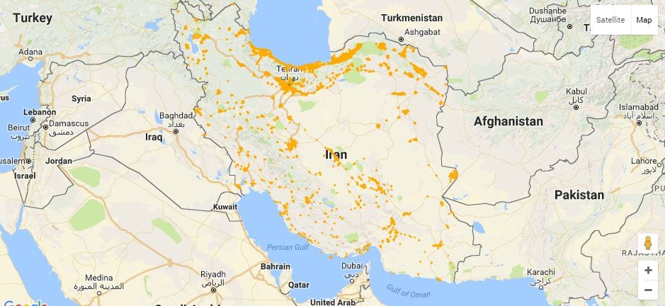 Irancell Geographical Coverage Of Iran