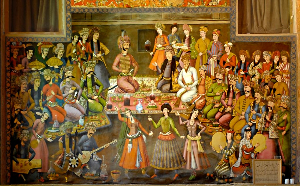 Shah Abbas The Ii Holding A Banquet For Foreign Dignitaries