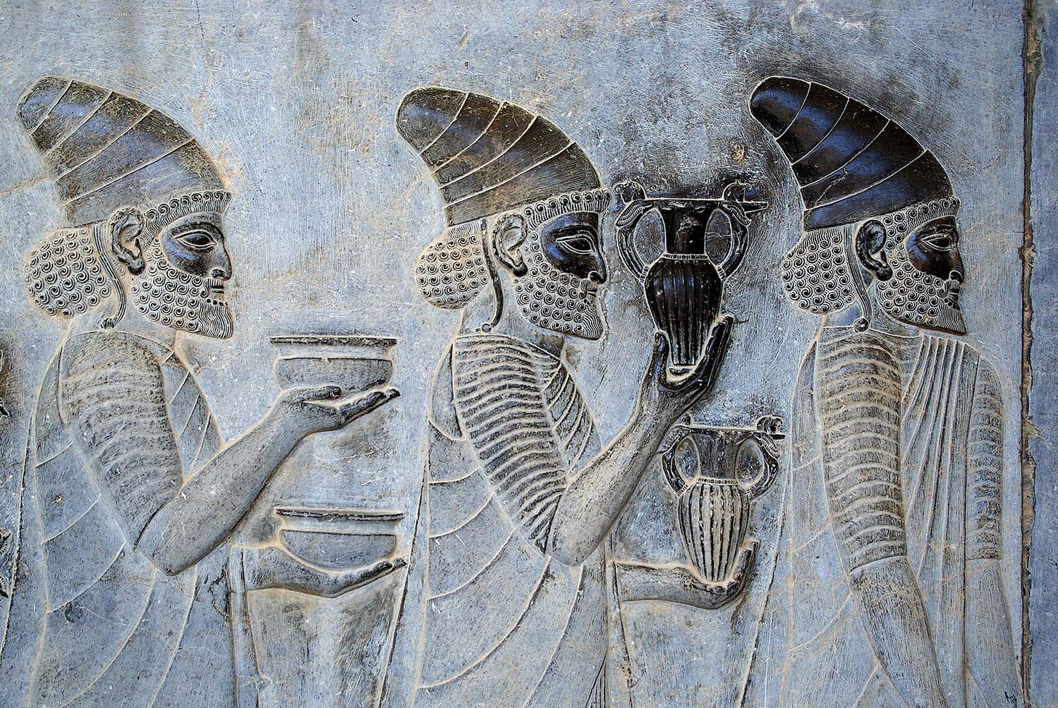 Detail Of A Relief On The Eastern Stairs Of The Apadana Palace, Persepolis, Depicting Armenian Ambassadors, Bringing Wine To The Persian Emperor.