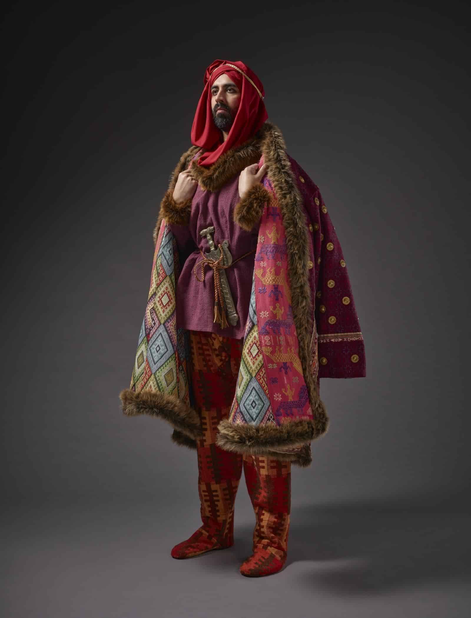 Recreation Of Persian Riding Dress From About Bc, Showing A Riding Coat. Lamb's Wool, Faux Fur And Metallic Appliqués. Designed By Lloyd Llewellyn Jones, Sewn By Rebecca Southall.