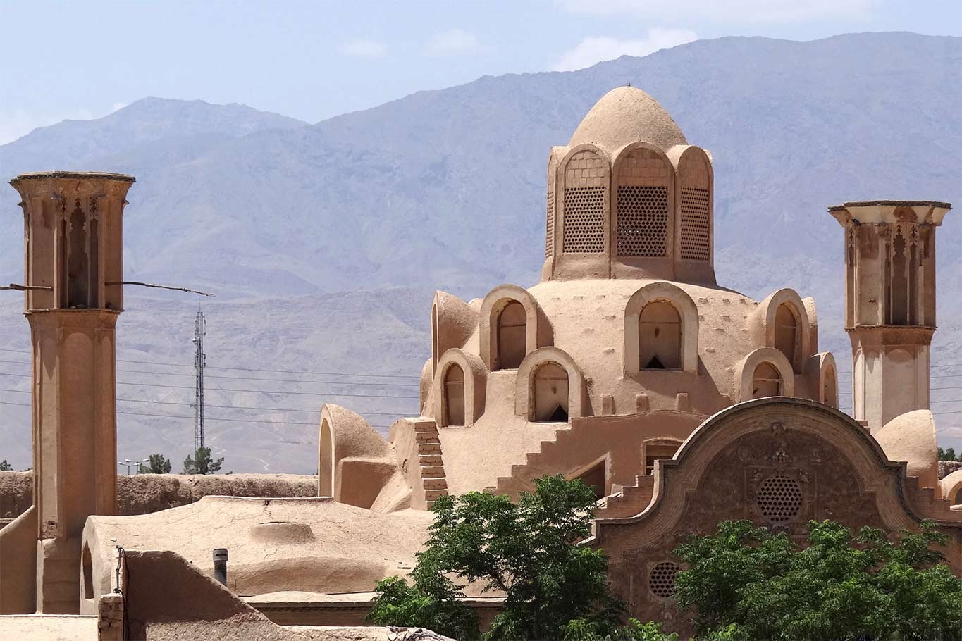 Borujerdi House, In Kashan, Central Iran. Built In , It Is An Excellent Example Of Ancient Persian Desert Architecture. The Two Tall Windcatchers Cool The Andaruni (Courtyard) Of The House.