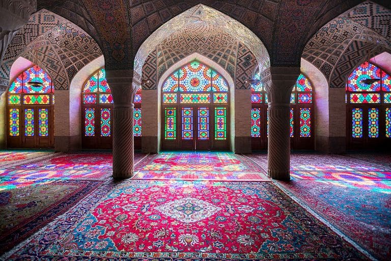 The Nasr Al Mulk Mosque In Shiraz, A Popular Tourist Destination In Iran The Nasr Al Mulk Mosque In Shiraz, A Popular Tourist Destination In Iran