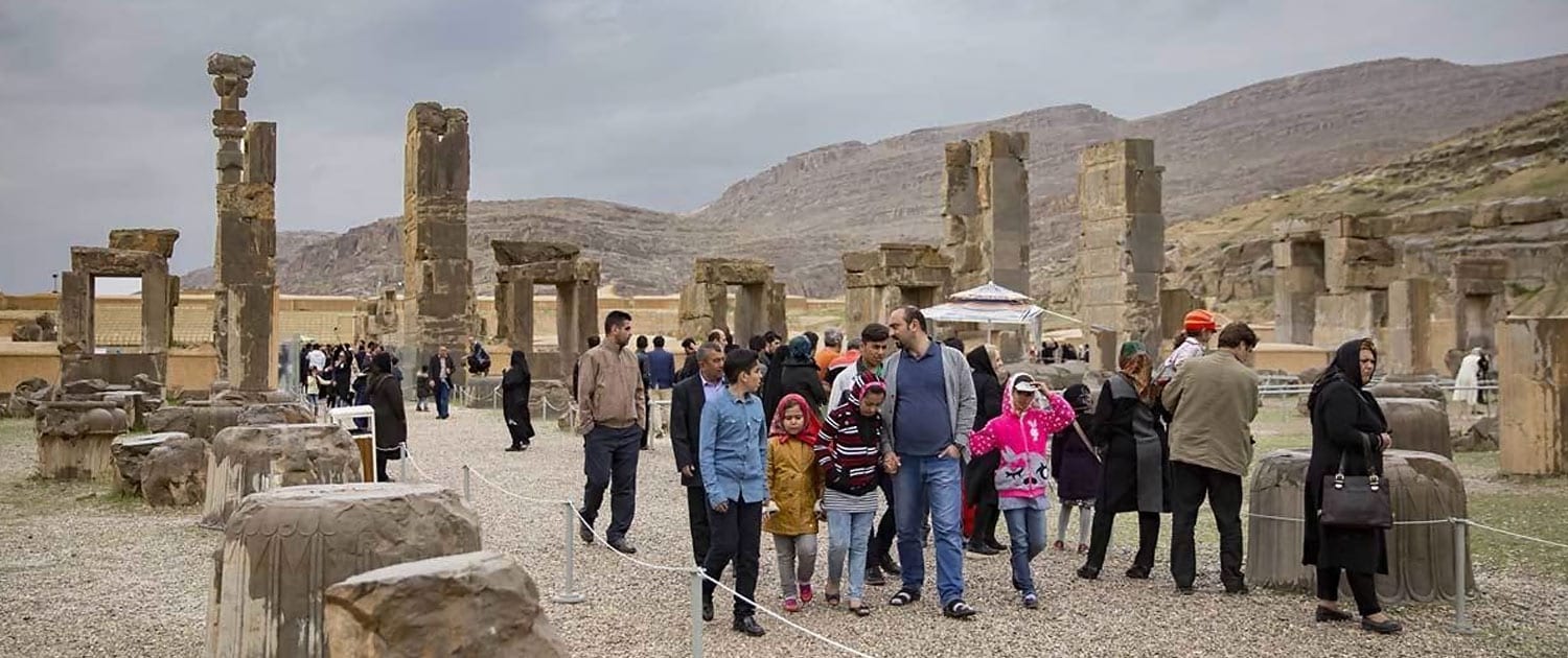 Tourists Visiting Persepolis On The Nowruz