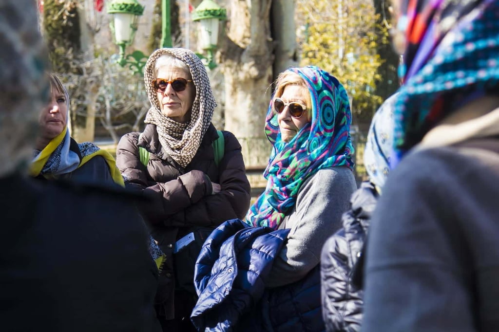 Italian Teachers Visiting Golestan Palace, Tehran, Iran