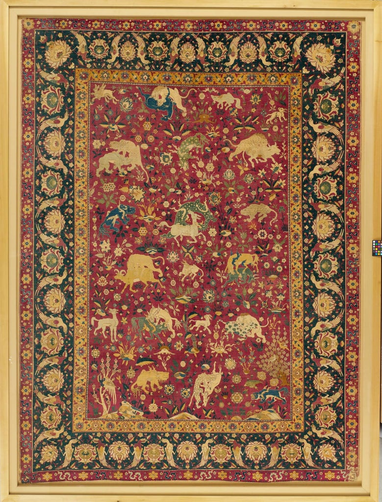 Exquisite Silk Menagerie Carpet
