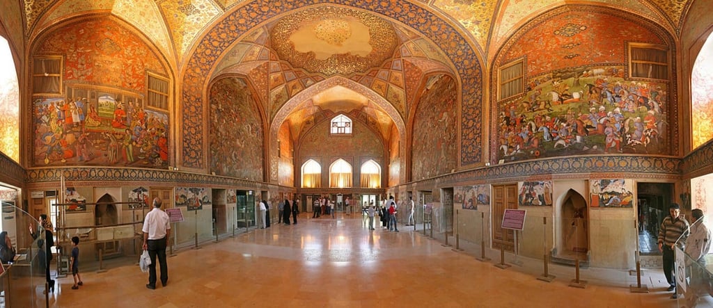 Inside The Chehel Sotoon Palace In Isfahan