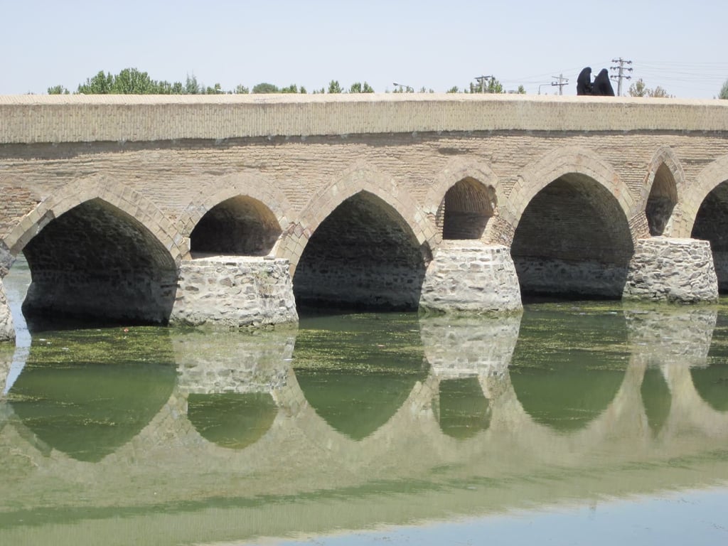 Architecture Of Shahrestan Bridge In Isfahan