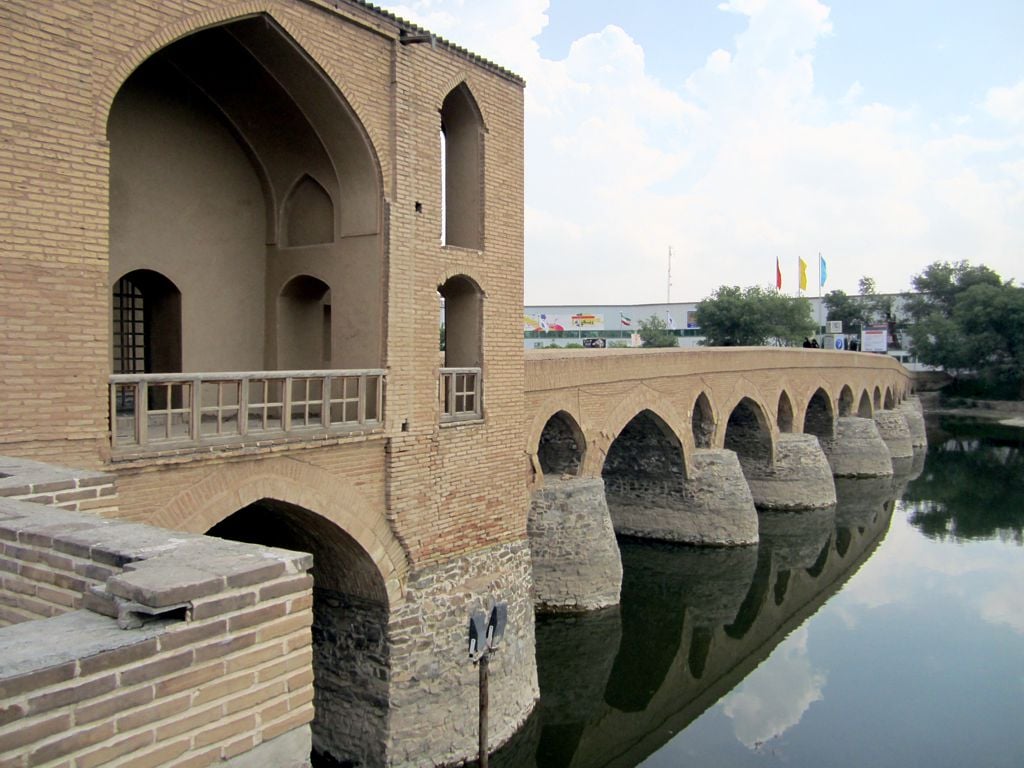 The View Of Shahrestan Bridge In Isfahan Iran