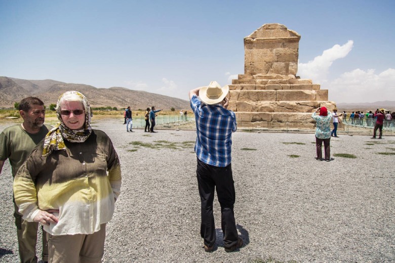 Tomb Of Cyrus The Great: Achaemenid Empire Founder Tourists Visiting The Tomb Of Cyrrus In Shiraz