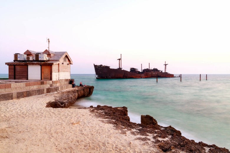 Abandoned ship in Persian gulf, Kish Island