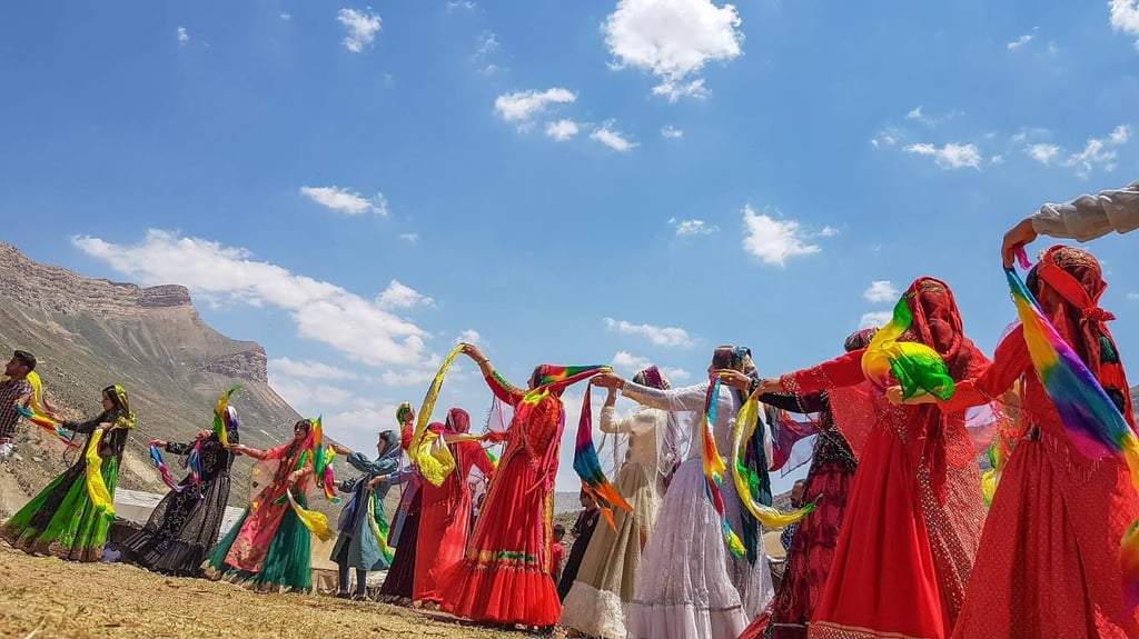 Nomadic people of Fars Province dance with joy welcoming Nowruz