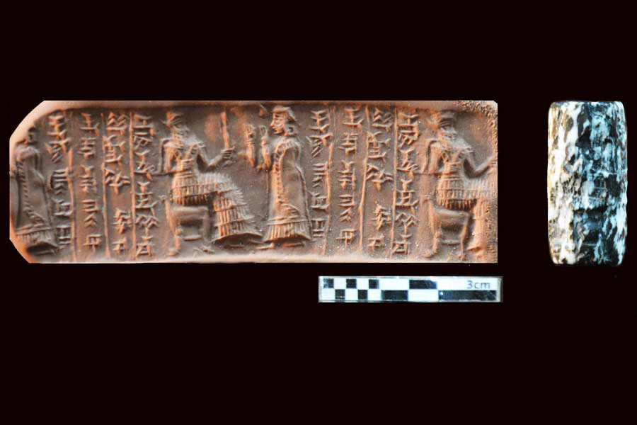 Cylinder seal from Haft Tappeh, The middle Elamite period, The 15th-14h B.C.