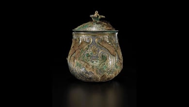 The Vikings In Persia: Evidence Of Sassanid Contact 13 The Lidded Vessel From The Galloway Hoard. Credit :National Museums Scotland