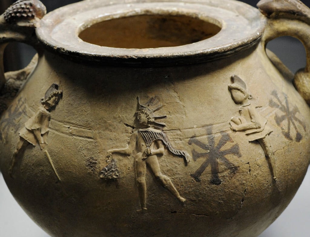 Mithraism: Ancient Wisdom Illuminating Persian History 5 Mithras With Torch Bearers On Roman Pottery