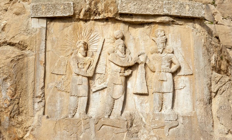 Mithraism: Ancient Wisdom Illuminating Persian History 1 Rock Relief From The Sassanid Empire, Coronation Ceremony, Investiture, God Mithras, Persian Ruler King Ardashir Ii
