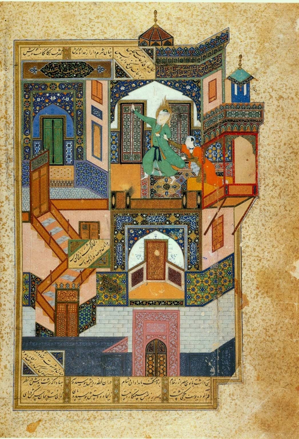 Persian Miniature: A Deep Dive Into The Artistic Heart Of Iranian Heritage 4 Behzad, Yusuf Fleeing From Zuleikha (Joseph And Potiphar'S Wife), 1488, Herat, Afghanistan.
