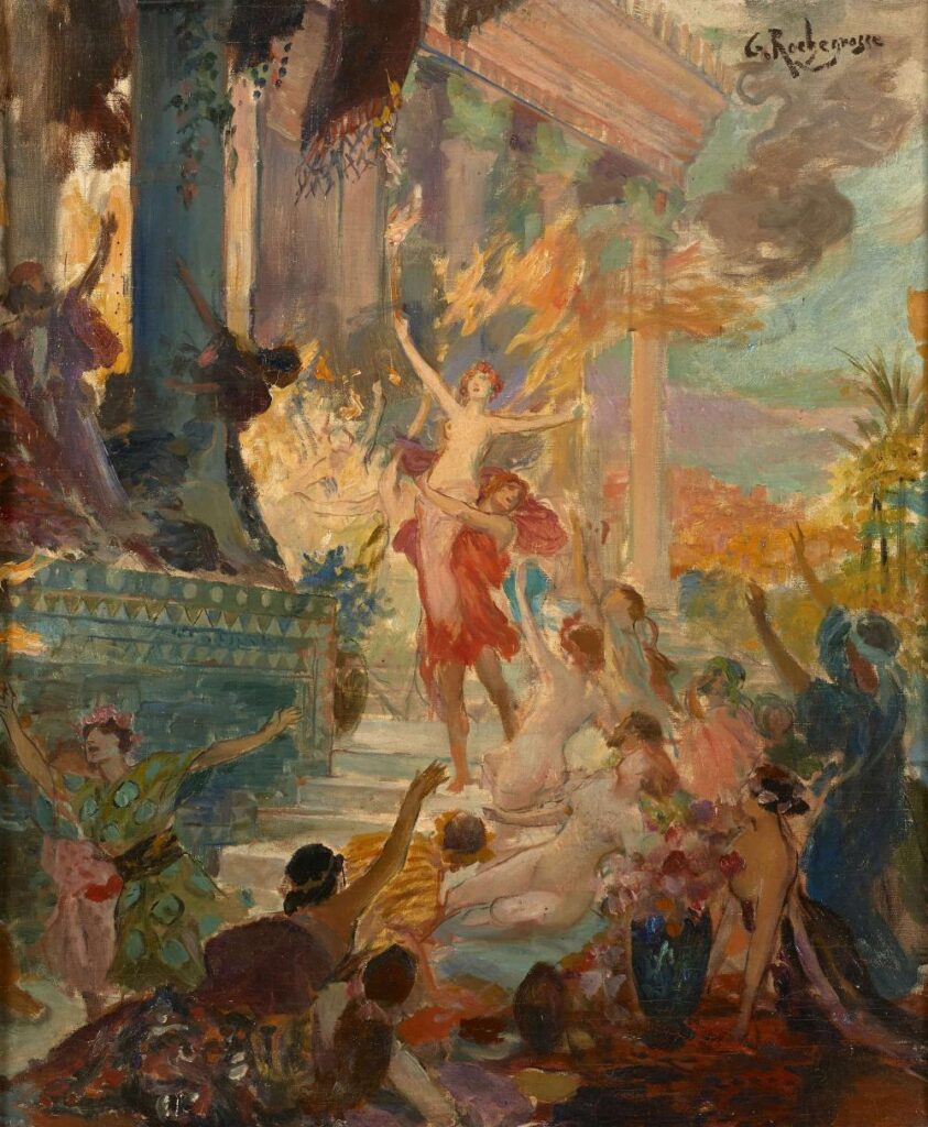 The Achaemenid Empire: Foundations Of Imperial Governance 13 The Burning Of Persepolis, Led By Thaïs, , By Georges Antoine Rochegrosse