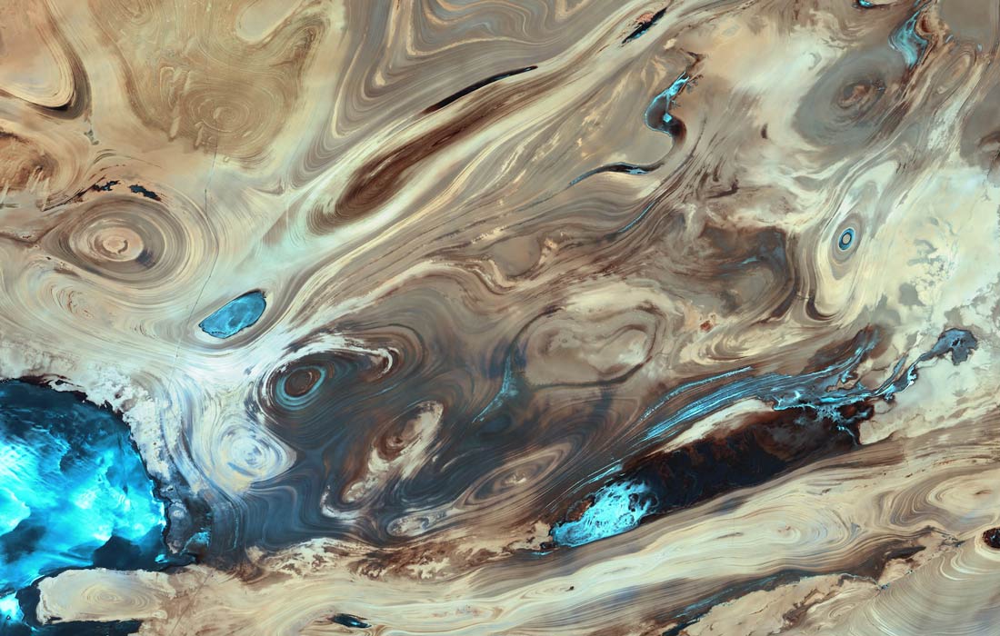Aerial Shot Of Dasht E Kavir Salt Polygons, Photo From United States Geological Survey Aerial Shot Of Dasht E Kavir Salt Polygons, Photo From United States Geological Survey