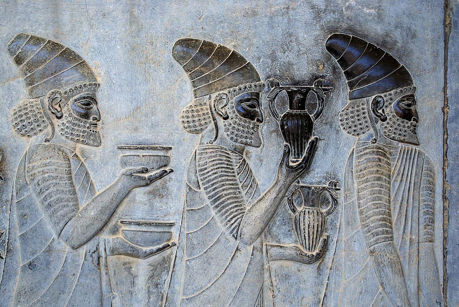 Detail Of A Relief On The Eastern Stairs Of The Apadana Palace, Persepolis, Depicting Armenian Ambassadors, Bringing Wine To The Persian Emperor. Detail Of A Relief On The Eastern Stairs Of The Apadana Palace, Persepolis, Depicting Armenian Ambassadors, Bringing Wine To The Persian Emperor.