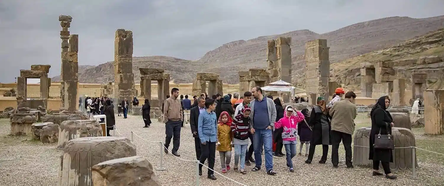 Tourists visiting Persepolis on the Nowruz