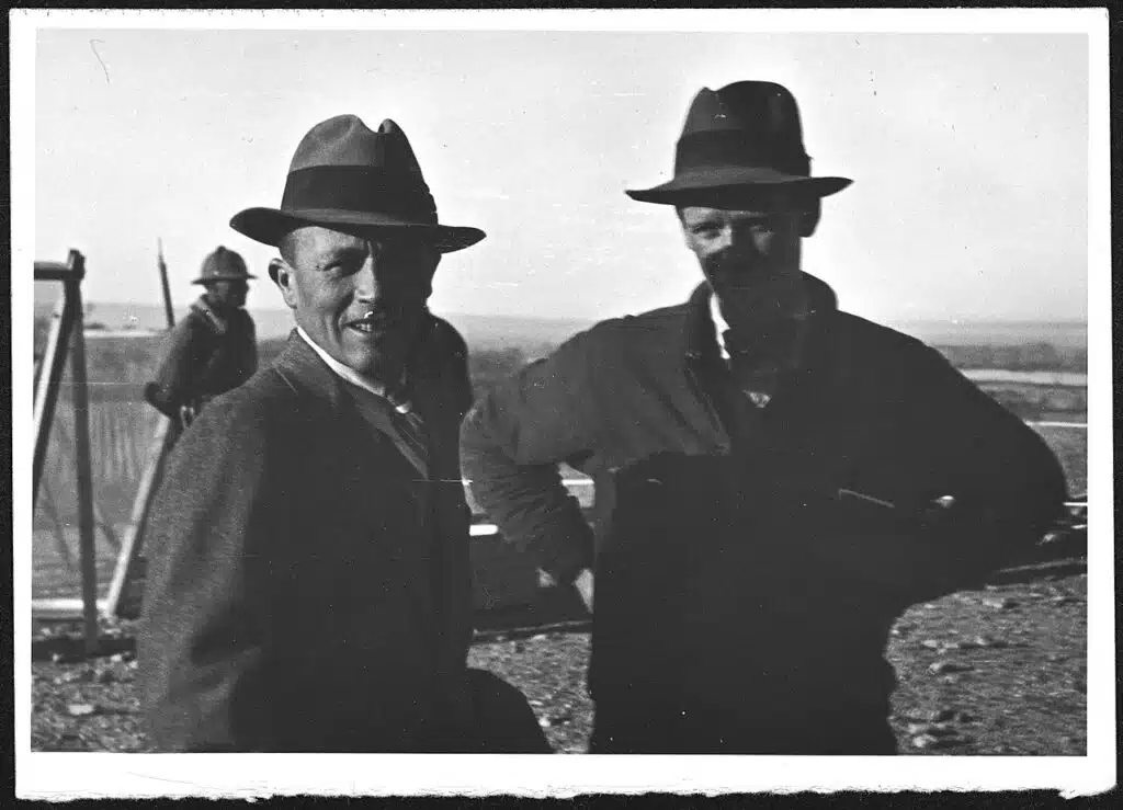Dr. Erich Schmidt with Georges Miles, assistant director at Rhey, near the citadel