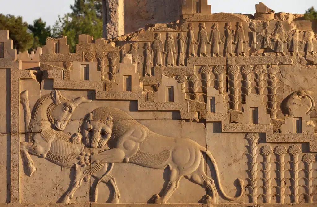 The bas-relief in Persepolis represents the Zoroastrian Nowruz.