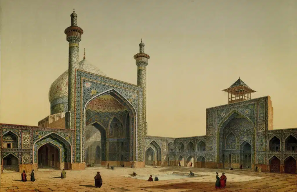 Masjid Shah, view of the courtyard by Pascal Coste.