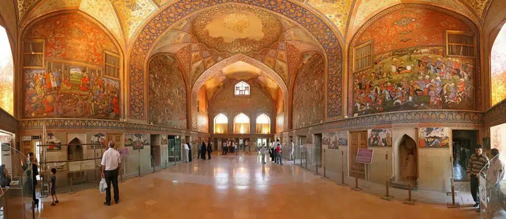Inside the Chehel Sotoon Palace in Isfahan Inside the Chehel Sotoon Palace in Isfahan