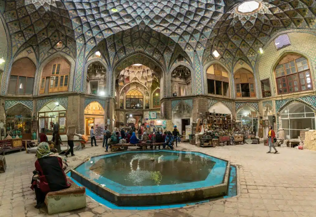Tourists in the Bazaar of Kashan, Iran