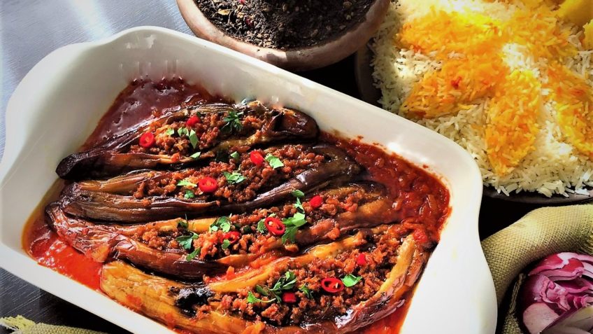 Bademjan Nardooni Stuffed Eggplant Bademjan Nardooni Stuffed Eggplant