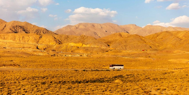 Bus In Modern Silk Road, Yazd, Iran