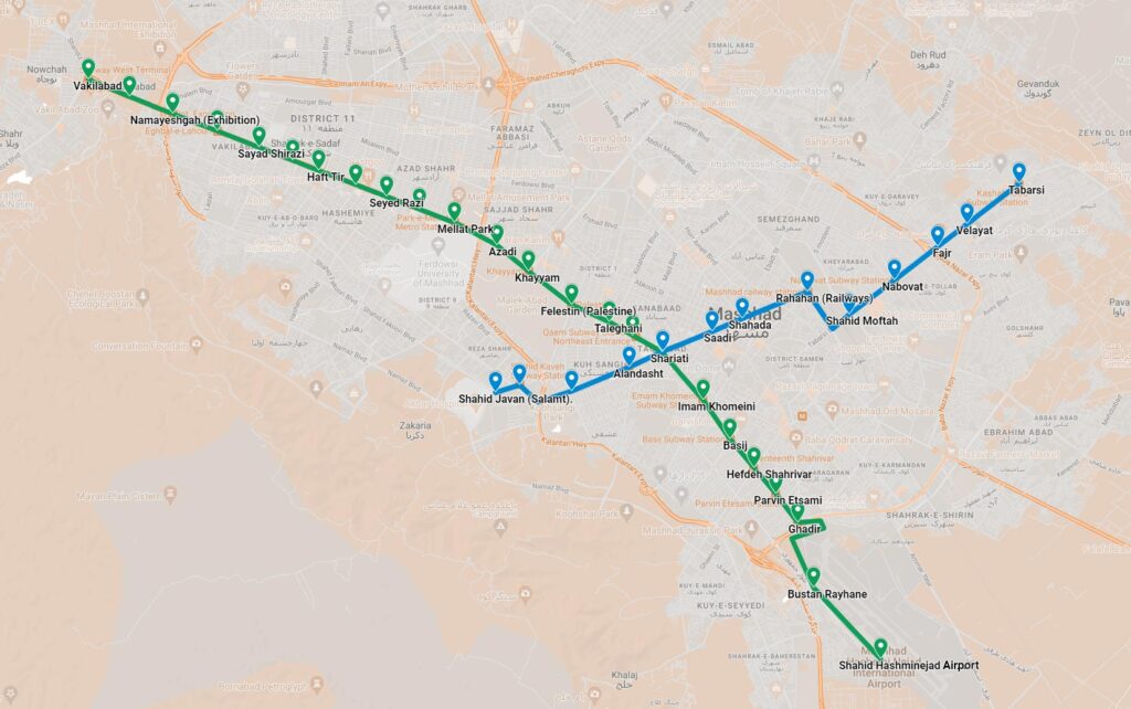 Mashhad Metro Guide: Map And Essential Information 2025 4 Mashhad Metro Map