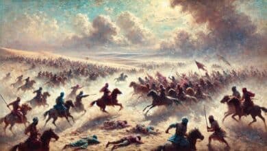 An Impressionist Style Painting Of The Islamic Conquest Of Persia During The Th And Early Th Centuries.