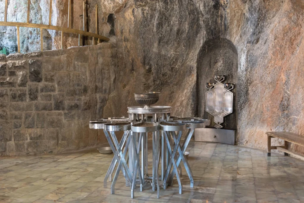 Chak Chak Zoroastrian Temple, Fire Burning Inside The Grotto