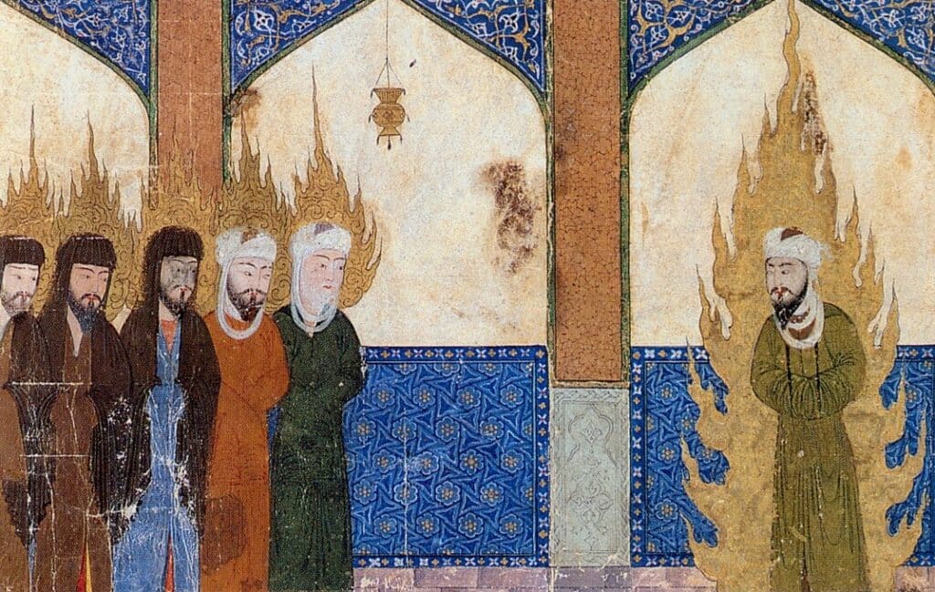 The Islamic Conquest Of Persia: A Turning Point In History 6 A Medieval Persian Manuscript Illustration Showing Muhammad Leading Abraham, Moses, And Jesus In Prayer. Source: The Middle Ages. An Illustrated History By Barbara Hanawalt (Oxford University Press, 1998), Via Wikimedia Commons.