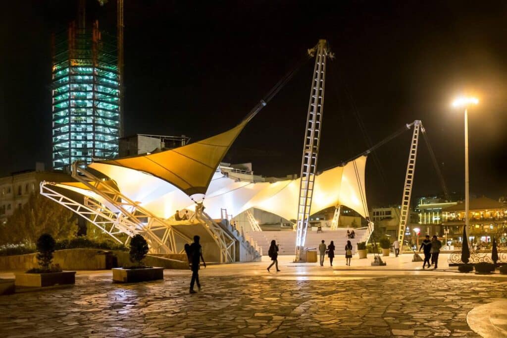 Ab O Atash Park Amphitheatre At Night