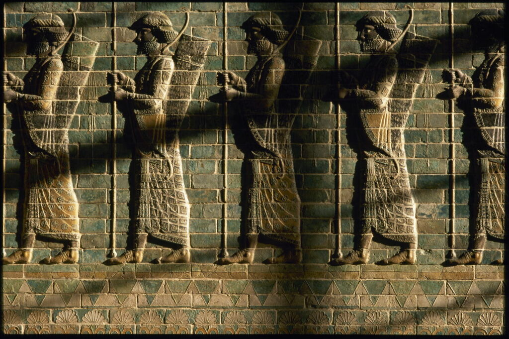 Unearthing The City Of Lilies: The Dieulafoys’ Persian Legacy 11 Frieze Of The Archers, Palace Of Darius I, Susa Glazed Siliceous Brick Panel Depicting Five Archers In Procession, C. 522–486 Bc. Discovered In The Apadana Of Susa By Marcel Dieulafoy And Now Exhibited At The Louvre, Sully Wing, Room 307. An Iconic Masterpiece Of Achaemenid Ceremonial Art.