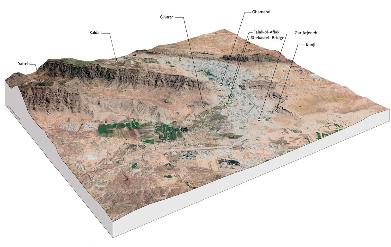 Prehistoric Sites Of Khorramabad Valley Listed By Unesco 3 Map Showing The Location Of Prehistoric Caves In The Khorramabad Valley (Credit: Sonia Shidrang)