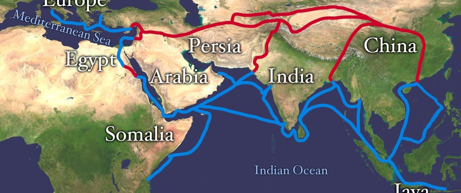 Main routes of the Silk Road